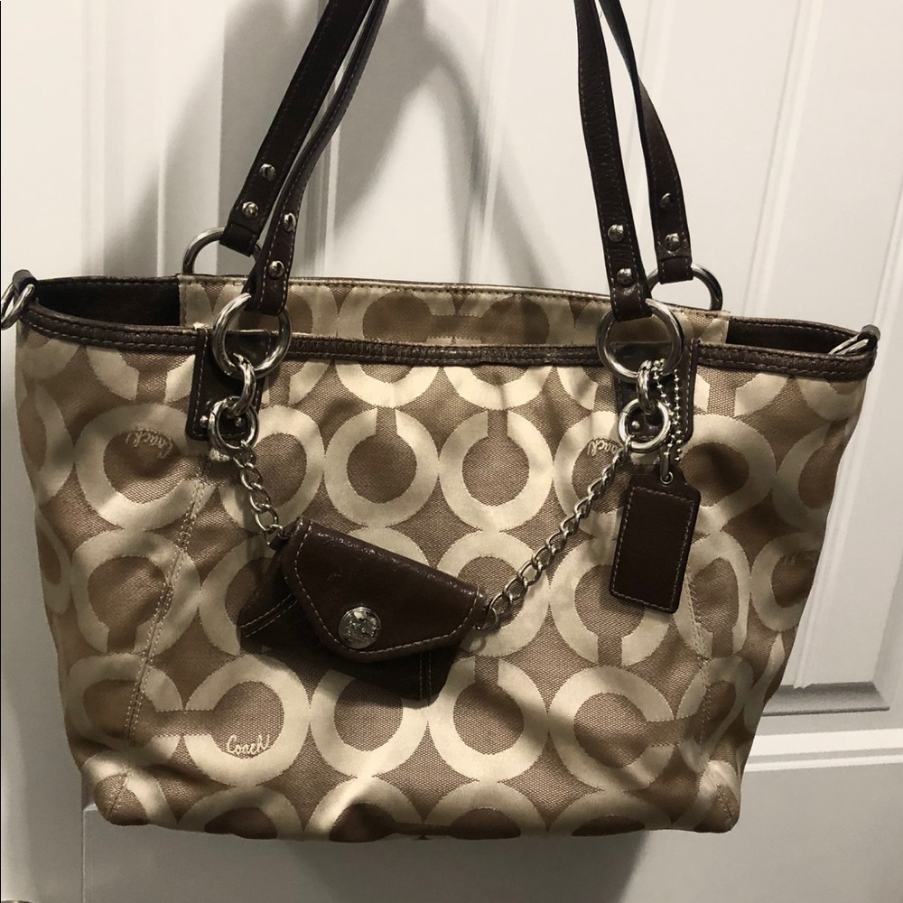 Coach Op Art Sateen Handbag